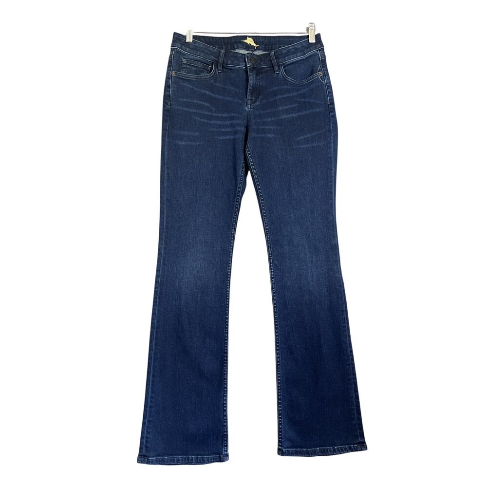 Tommy Bahama Jeans Women's 30x33 Dark Wash Blue Modern Bootcut Stretch Denim
